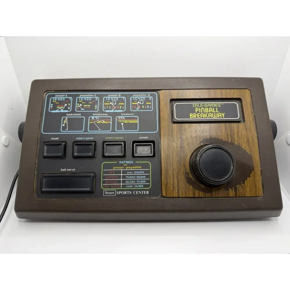 Vintage Sears Tele-Games Pinball Breakaway Console - Atari Mfg - w/ Power Supply